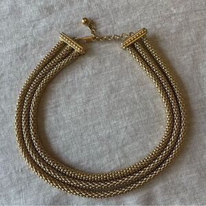 VINTAGE- Gold Tone Triple Chain Necklace 16.5”
